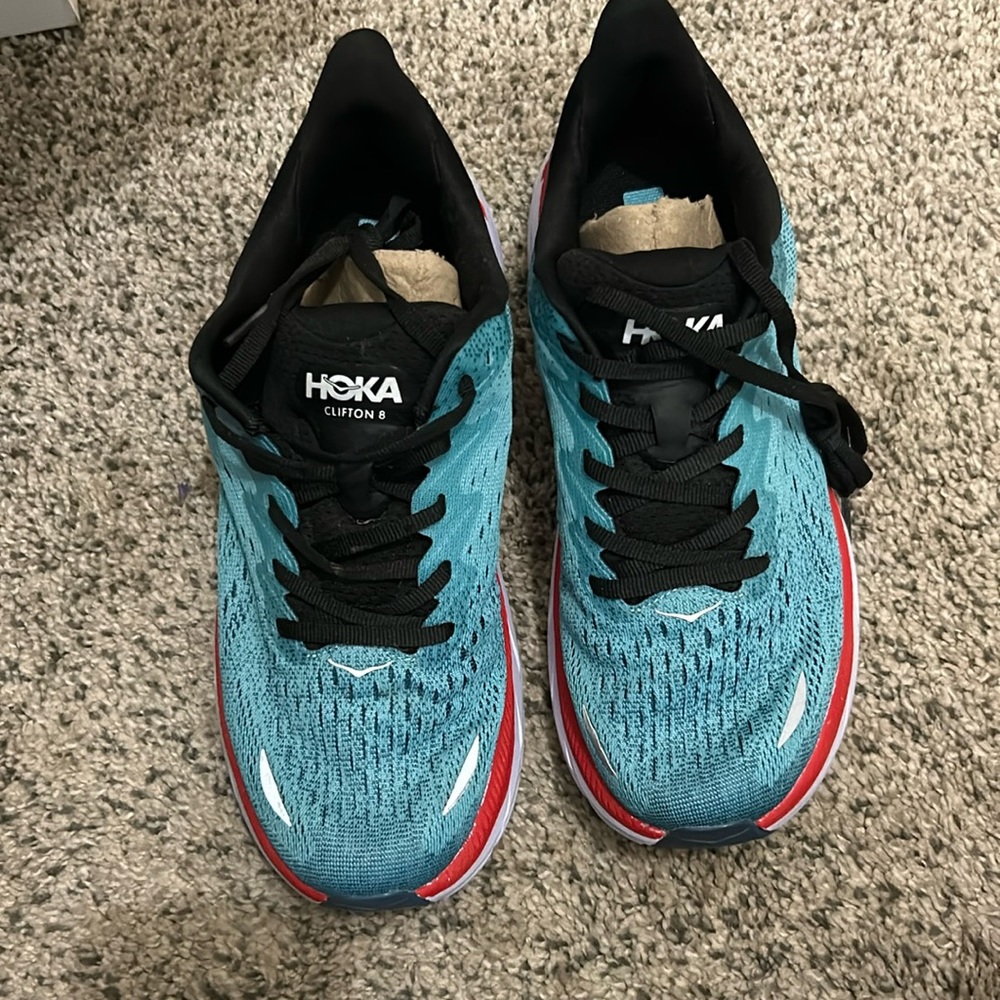 Brand new* Hoke Clifton 8   Size 9wide. Teal.